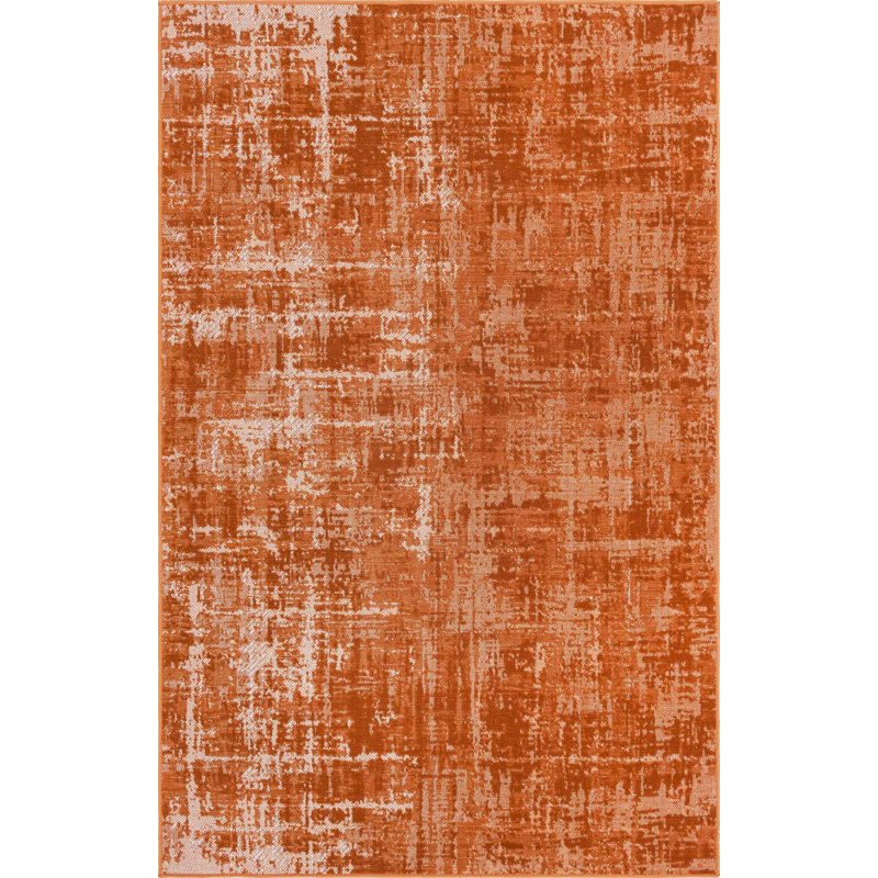 Tapis décoratif, Rectangle 5 pi 3 po x 8 pi, Orange
