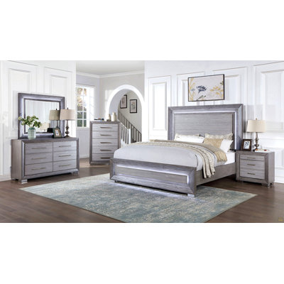 1pc Chest Transitional Style Bracket Legs Metal Ball Bearing Glides Bar Handles Gray Finish