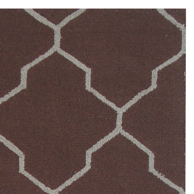 Tapis intérieur brun / beige touffeté à la main