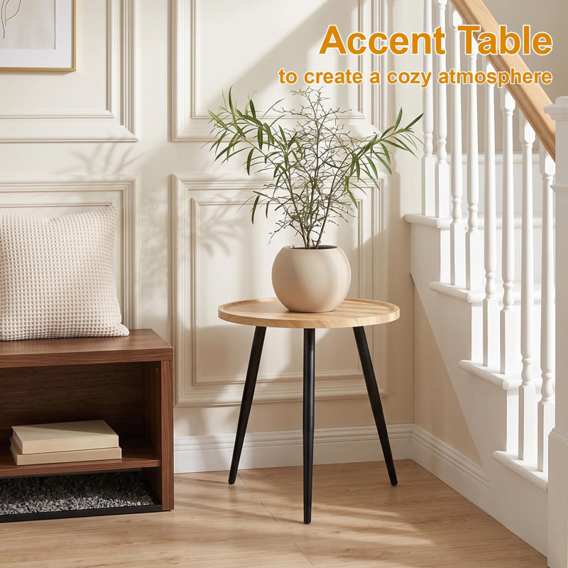 Petite table de bout ronde, Naturel