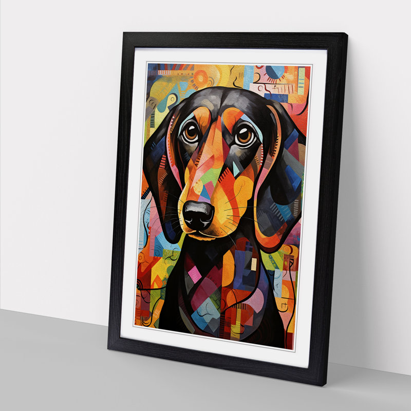 Dachshund Orphism Art - Framed Print, Black Framed, 34cm H x 25cm W x 2cm D