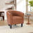 25.2" W Vintage Faux Leather Accent Chair With Tufted Back And Nailhead Trim-1827626773