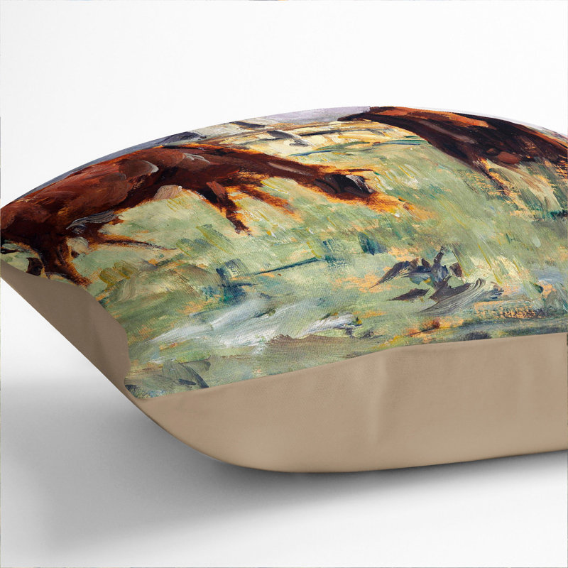 Cows In A Field Square Throw Cushion, 40cm H x 40cm W x 15cm D, Stone
