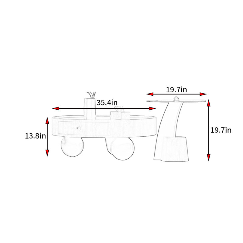 Table basse de style italien minimaliste