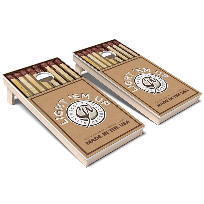 Ensemble de planche de jeu de cornhole en composite toutes saisons Inspirational Light 'Em Up