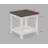 1pc Farmhouse Style Brown End Table with White Base Rectangular Table Top Wooden Furniture