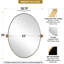  Tilting Oval Bathroom Vanity Wall Mirror | Adjustable Pivot Stainless Steel Frame-704742557-715106123