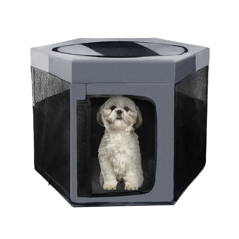 Panel Plastic Exercise Pen With Door, 16.9, Gray