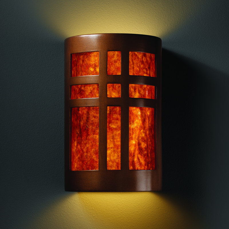 Applique murale encastrée 1 lumière Armance, Cuivre antique, Mica
