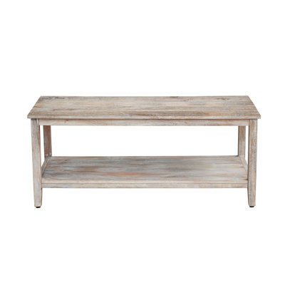 Table basse rectangulaire en bois massif fait à la main Donenfeld