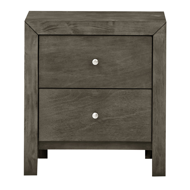 Table de chevet 2 tiroirs Burlington, gris, Gris