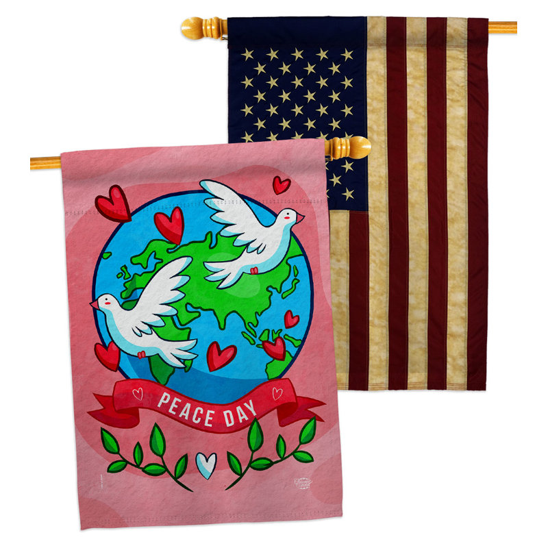 Drapeau de maison à 2 côtés en polyester / mélange de polyester 40 x 28 po