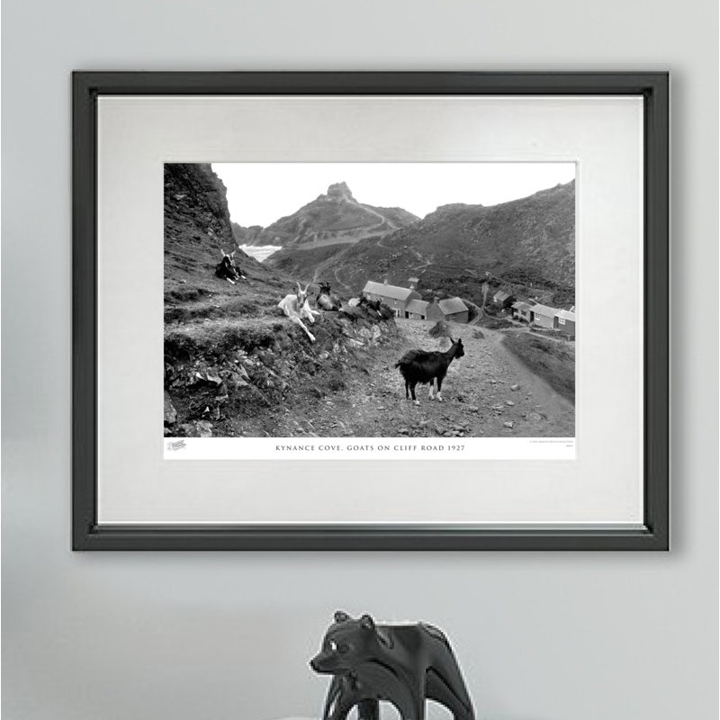 Kynance Cove, Goats On Cliff Road 1927 - Single Picture Frame Print, 60cm H x 80cm W x 2.3cm D