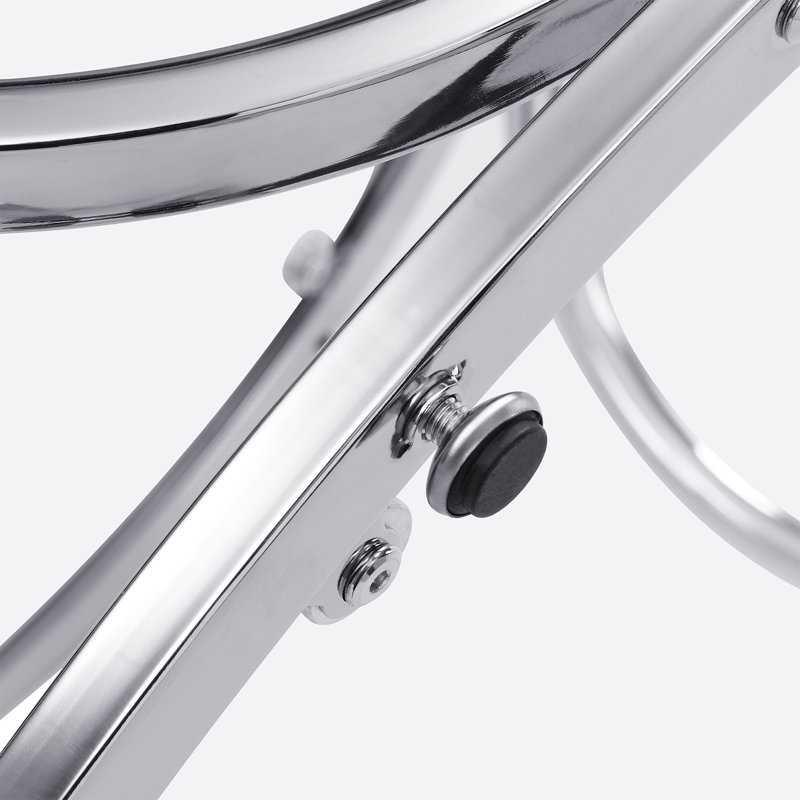Chrome Frame Glass End&Side Table with Storage