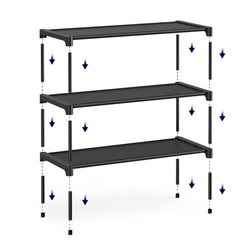 Étagère à chaussures - Étagère à chaussures en tissu non tissé de qualité supérieure, étagère à chaussures longue empilable robuste et durable pour les placards, les entrées, les garages et les couloirs