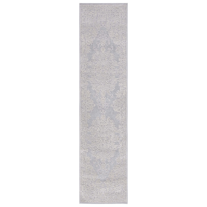 Ketaki Oriental Gray/Light Gray Area Rug, Runner 2' x 8'