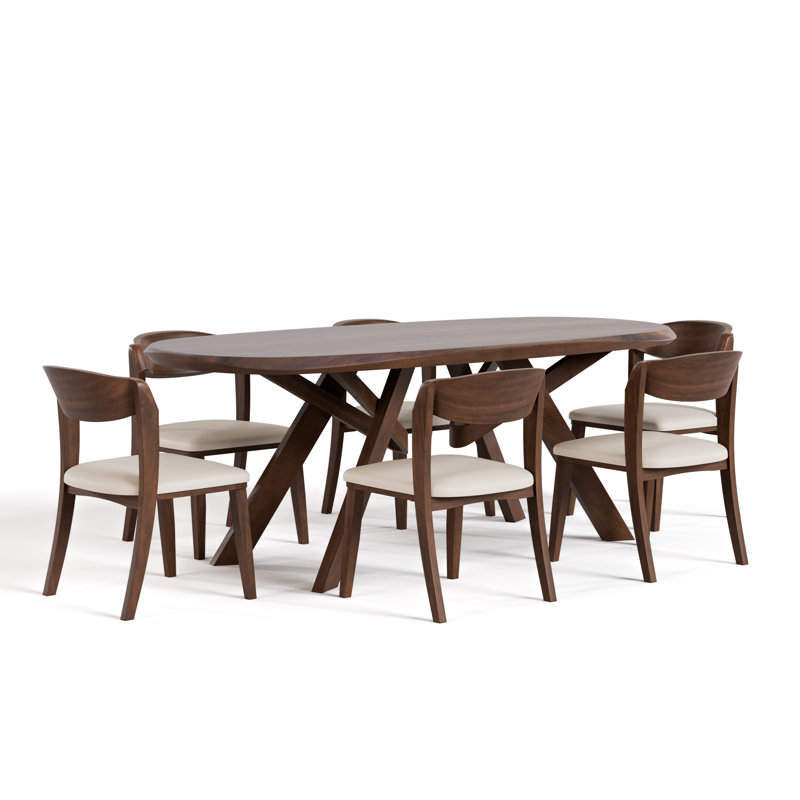 Taletta Solid Wood 7-Piece Dining Table Set