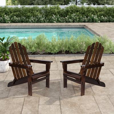 Chaise Adirondack pliante en bois massif Amza