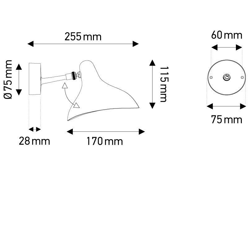 Lampe murale Mantis
