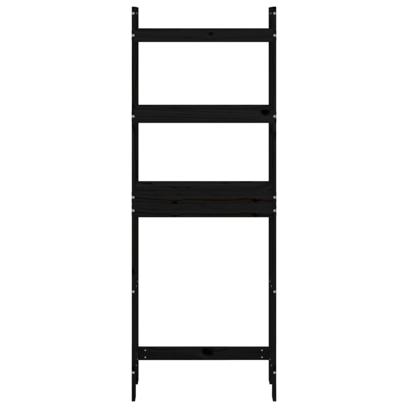 Alarice Solid Wood Bathroom Shelves, Black