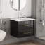 Meuble-lavabo mural moderne de 24 po avec lavabo en céramique et tiroirs doubles Alderidge
