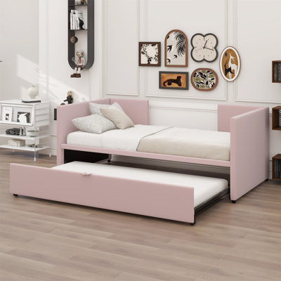 Upholstered Daybed With Pop Up Trundle