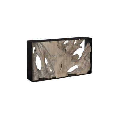 Cast Root Framed Console Table, Resin, Gray Wood Finish
