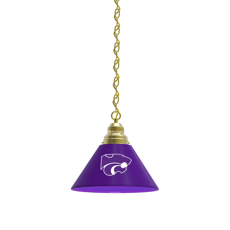 1 - Light Single Pendant, Brass, Kansas State Wildcats