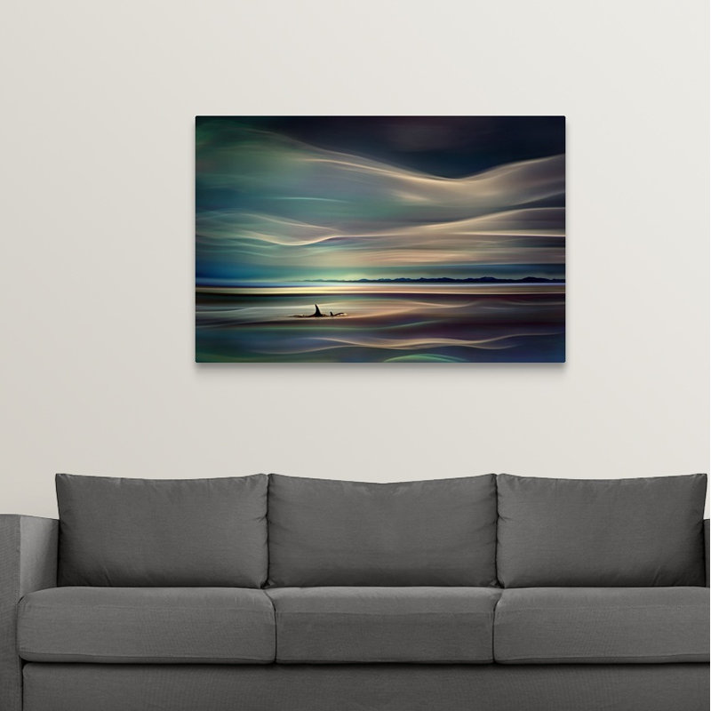 « orcas », impression sur toile, H 32 po x l 48 po x P 1,5 po