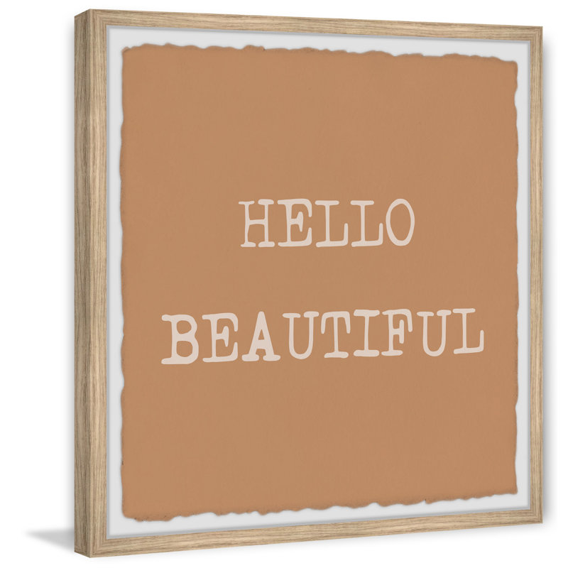 Hello Beautiful V 1 Piece Single Picture Frame Painting, 61cm H x 61cm W x 3.81cm D