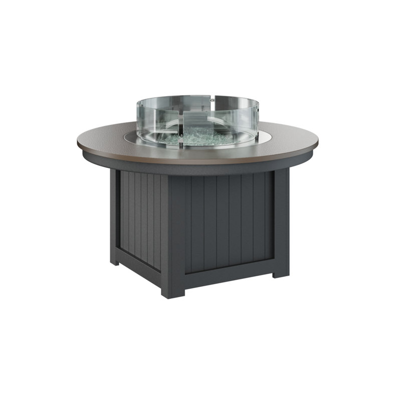 Foyer de table rond Berlin Gardens Donoma, Bronze martelé avec base noire, H 25 po x l 44 po x P 44 po