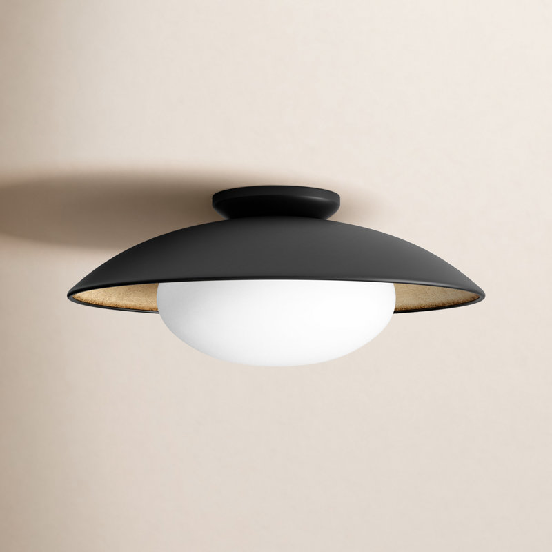 Plafonnier encastré 1 lumière Jason, Lustro noir, H 9 po x l 21 po x P 21 po