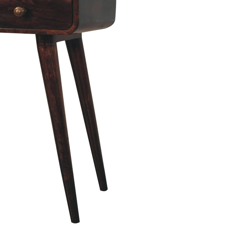Solid Wood Mini Curved Console Table, Walnut