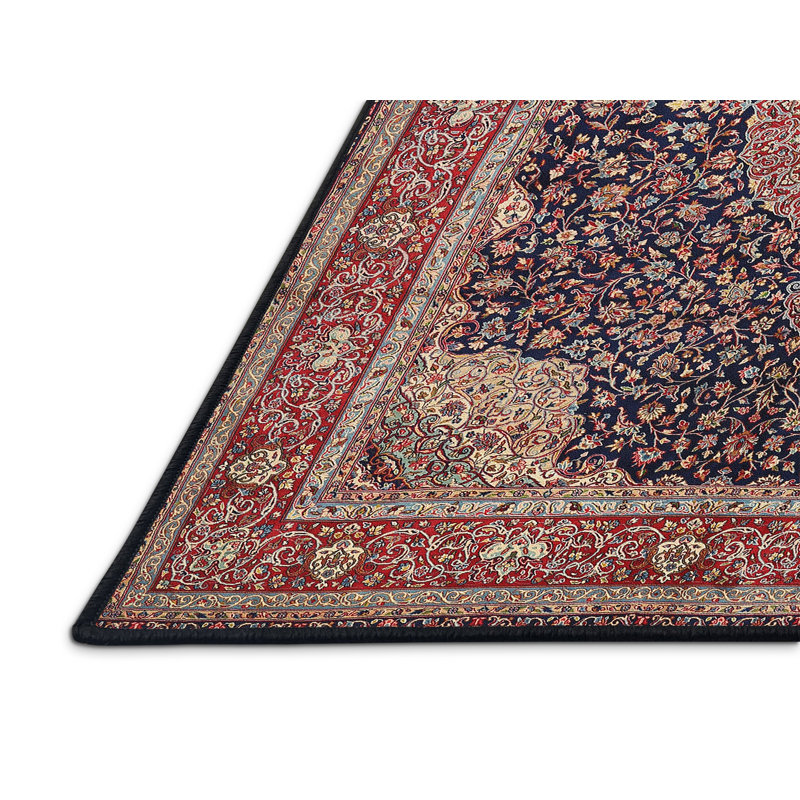 Tapis traditionnel lavable à la machine 2203, Rectangle 7 pi x 9 pi