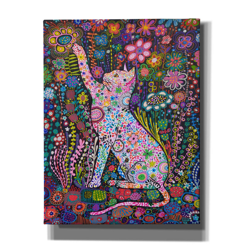 «Gato2» par Noemi Ibarz, reproduction d'art sur toile, H 34 po x l 26 po x P 1,5 po