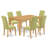7 Piece Dining Room Furniture Set Consist of a Rectangle Dining Table and 6 Limelight Linen Fabric Upholstered Chairs, Oak-234254070-234254071-167708014