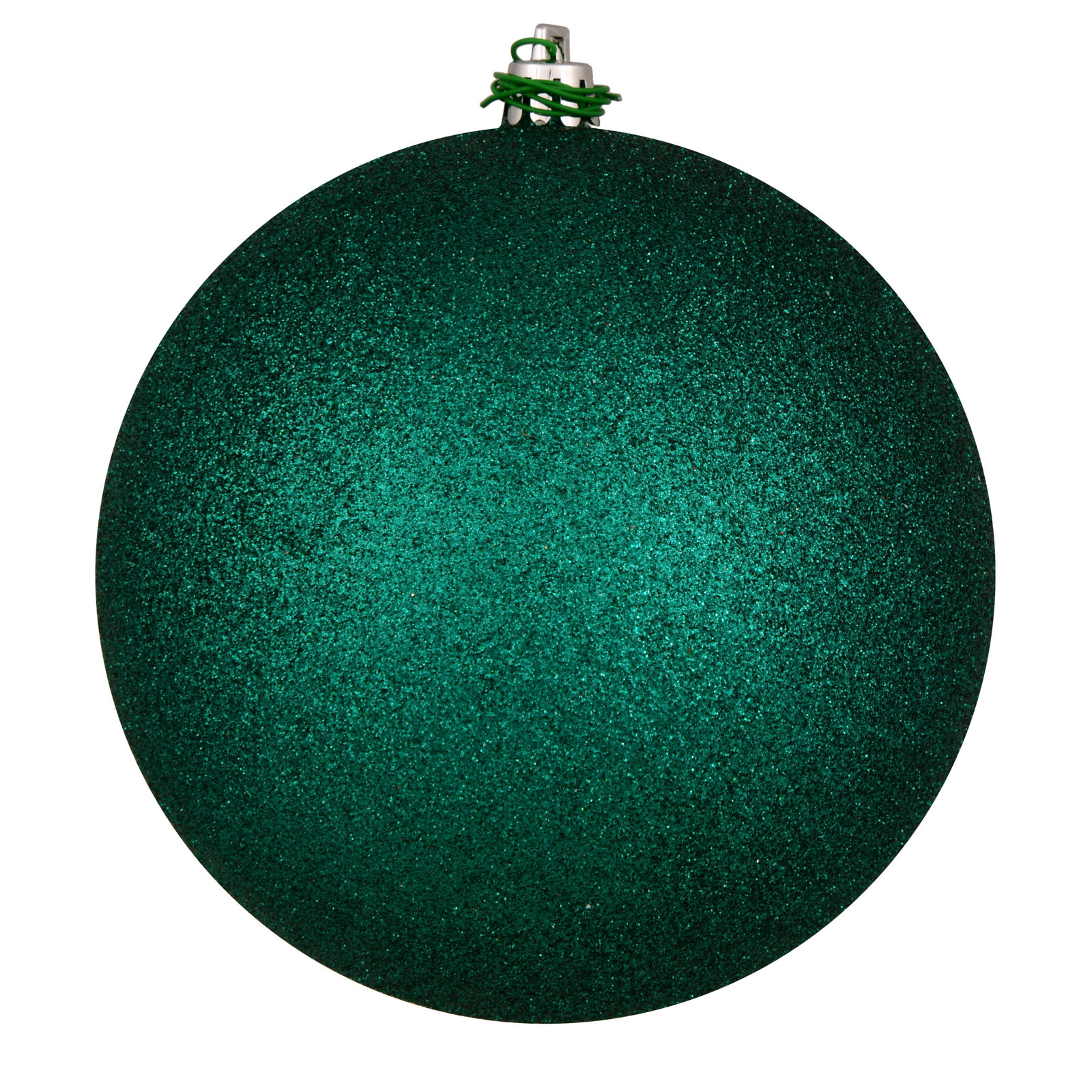 Holiday Décor Ball Ornament, Dark Teal Glitter, 4" H x 4" W x 4" D