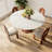 Round Stone Danner Solid Wood Pedestal Floral Shape Kitchen Dinner Table For 4/6/8-1264046013-1264046011