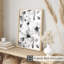 Floral noir et blanc, fleurs, reproduction d'art moderne sans cadre