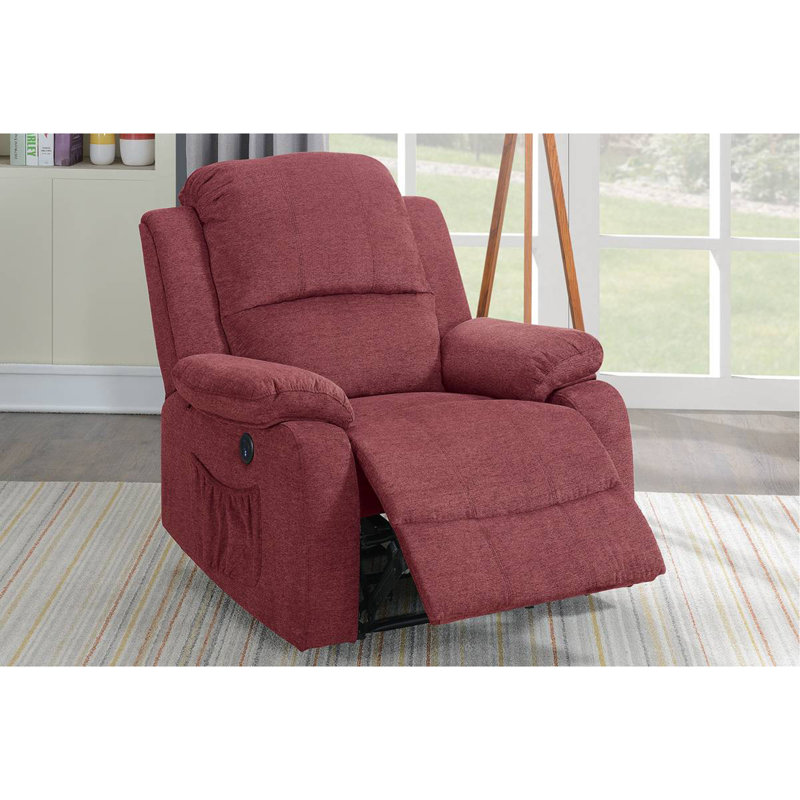 Fauteuil inclinable électrique en rouge paprika