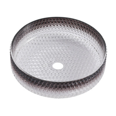 Rosefray 15.55'' Clear Glass Circular Bathroom Sink