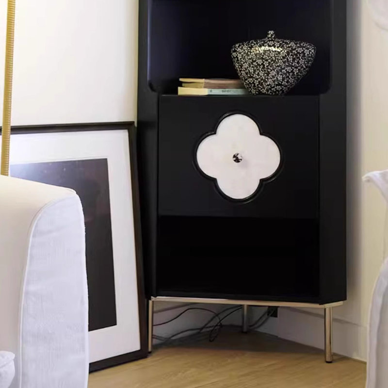 Black Solid Wood Corner cabinet