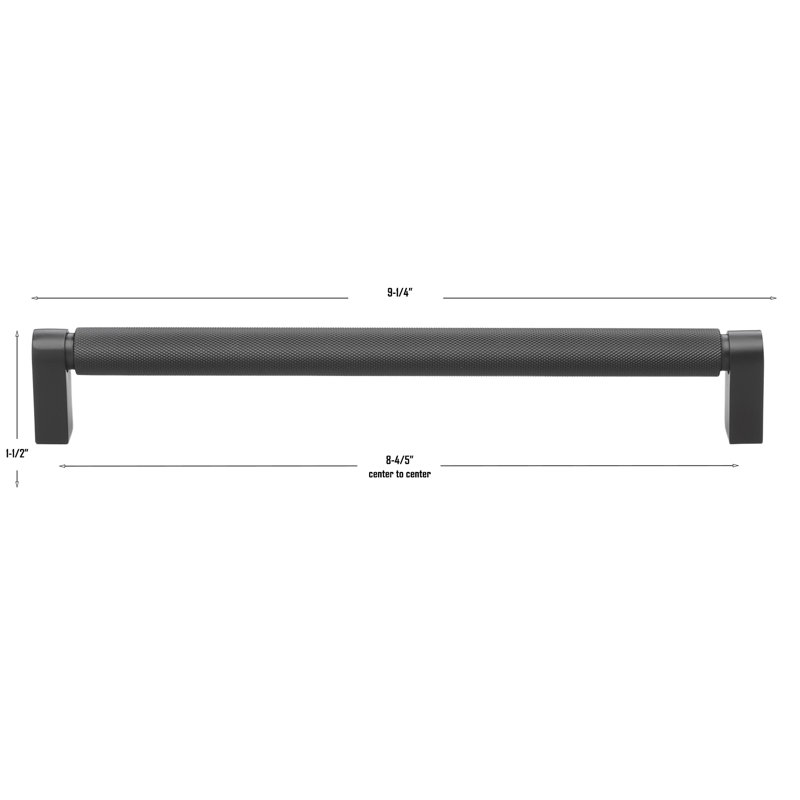 Poignée barre Kapri Collection, 8.81", Noir mat