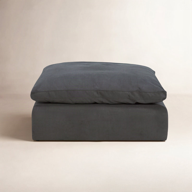 Repose-pieds rembourré 43 po Asher, Toile poivre gris ardoise foncé Peyton