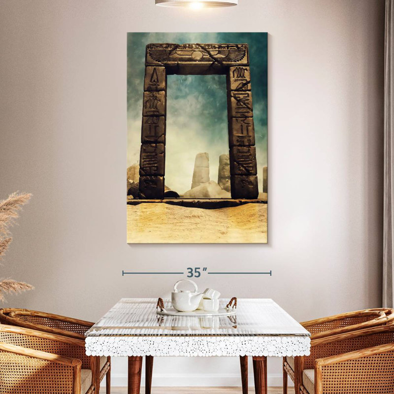 Lilie Ancient Egyptian Stone Arch, 51" H x 34" W
