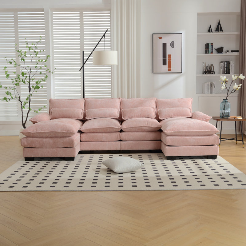 Canapé modulaire Odas, Lin rose