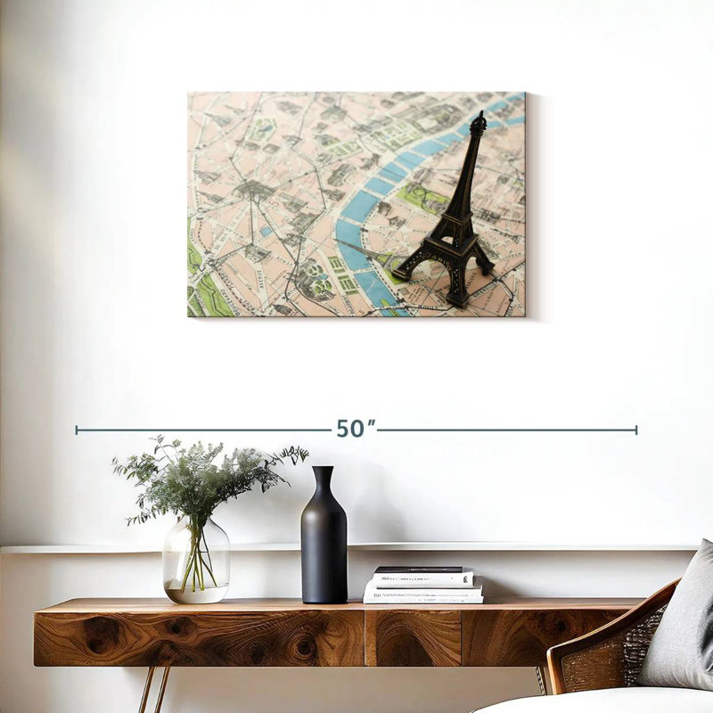 Carte de Paris, Tour Eiffel, Aliaz, H 20 po x l 30 po