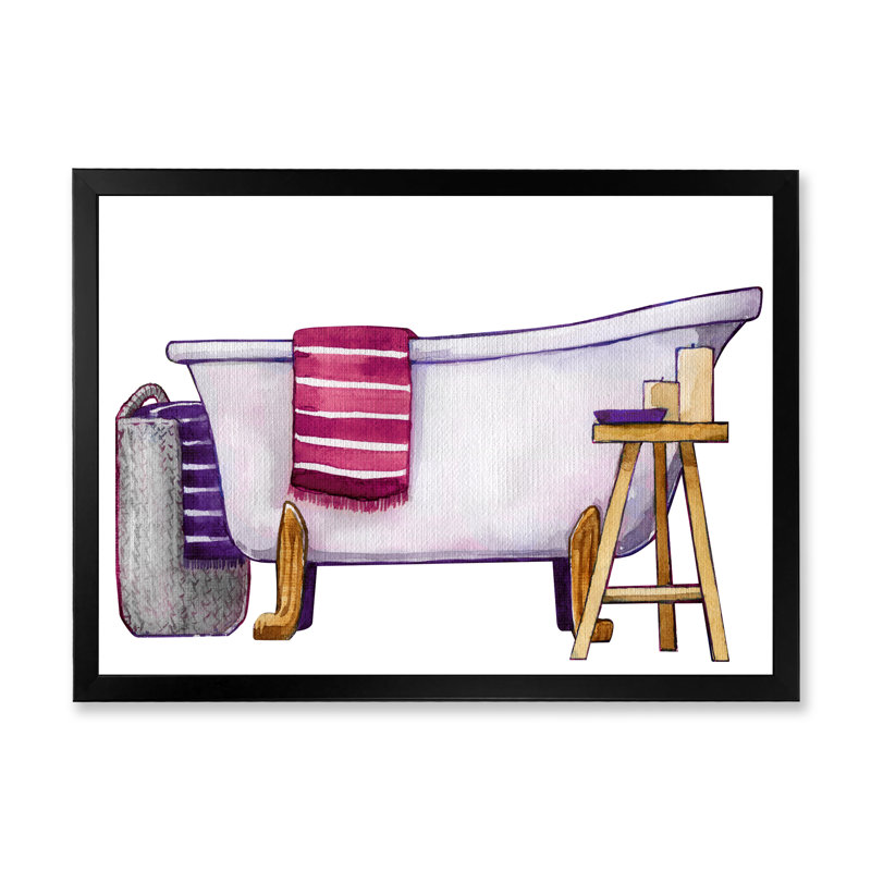 «Natural Bathroom Decor IV», reproduction sur toile encadrée, Cadre noir, H 8 po x l 12 po x P 1 po