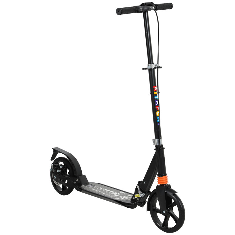 AIYAPLAY Kids Scooter for Ages 6-12 Foldable Kick Scooter 4 Levels Black