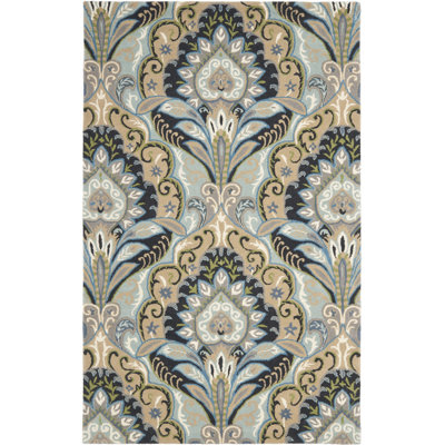 Floral Wool Hand Woven Area Rug